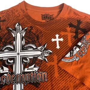MMA Elite Tee Burnt Orange Short Sleeve Cross ‎ XL